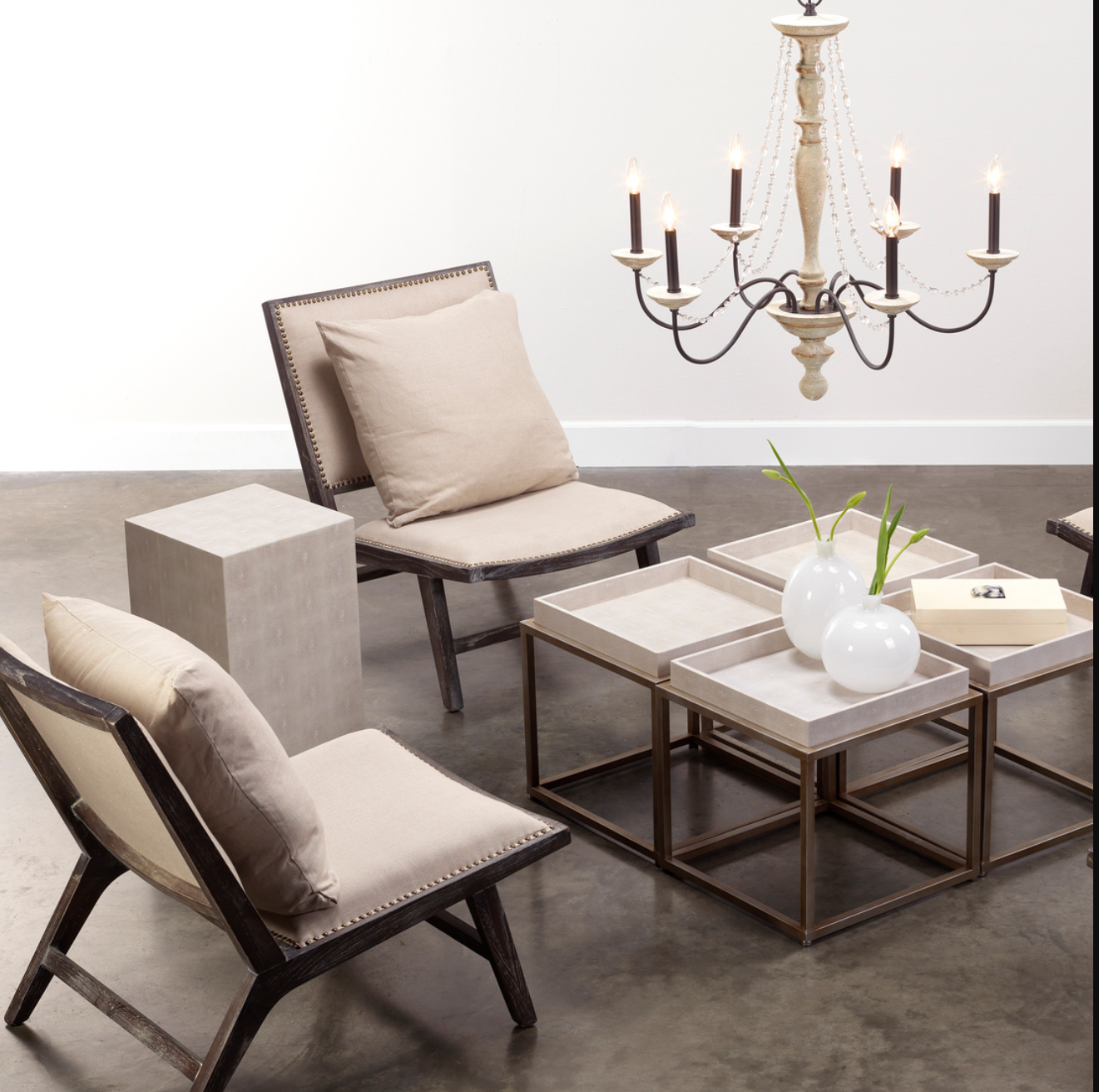 Faux Cream - Side Table